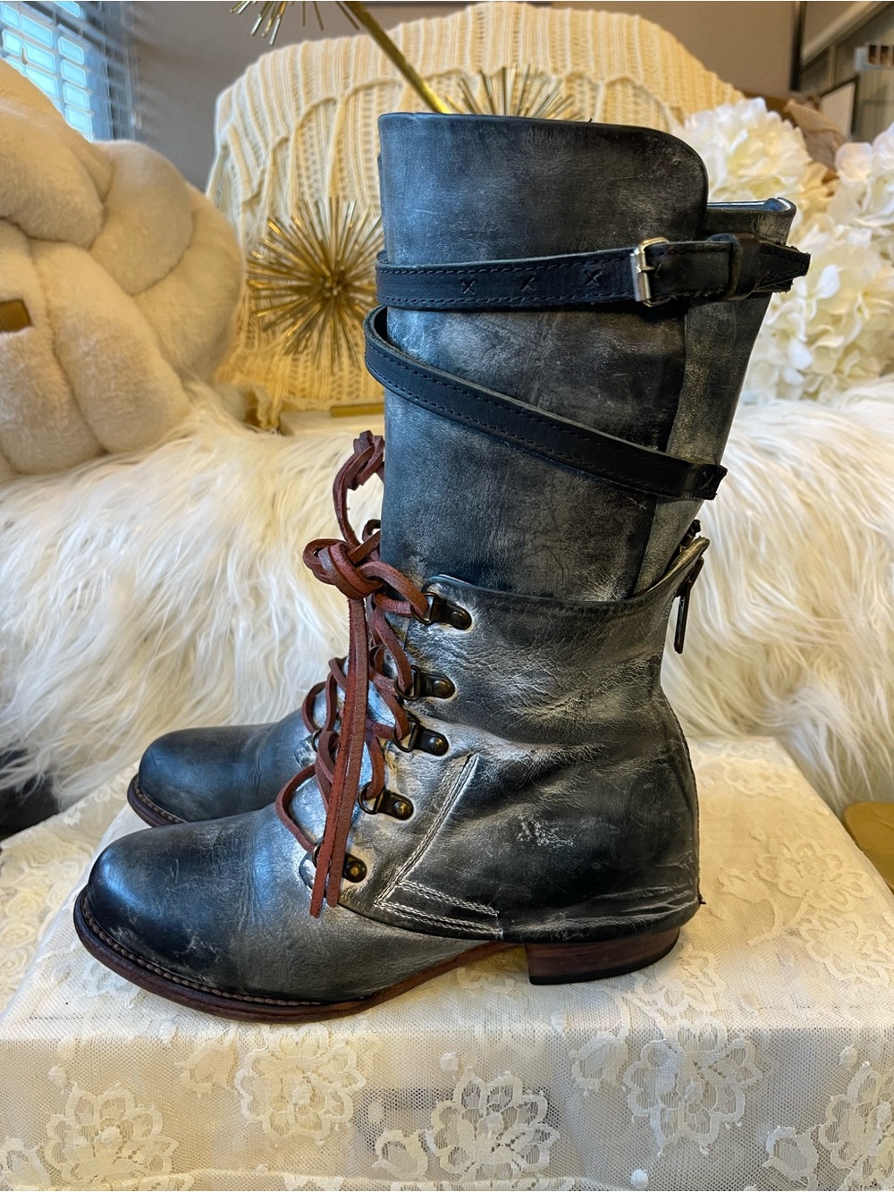Freebird by Steven EUC “Ravi” Mid-Calf Boots in Ice Colorway MSRP$350 - Picture 7 of 10